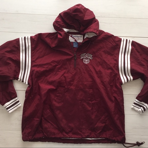 champion burgundy windbreaker